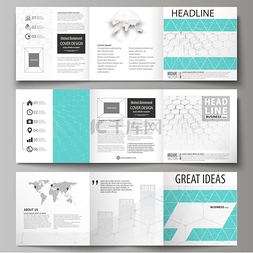 爱牙公众号封面图片_三折方形设计小册子的业务模板集