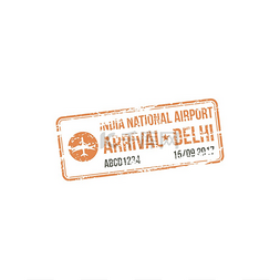 签证护照图片_印度德里国家机场隔离抵达印章矢