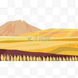 沙漠中行走的骆驼图片_黄色沙漠景色