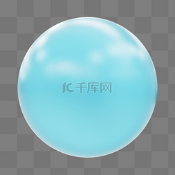 c4d球体图片_3DC4D立体蓝色玻璃球