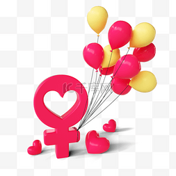 气球字体图片_创意三八妇女节