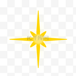 星空插画卡通图片_菱星发光四射黄色图画卡通