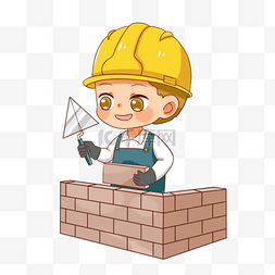 建筑工人卡通工人图片_拿砖的建筑工人剪贴画