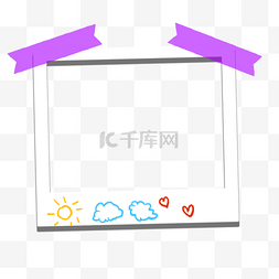 贴纸框架图片_胶带贴纸固定白色宝丽来相框