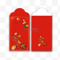 越南红色花朵节日红包