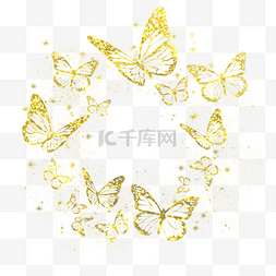 金粉光效蝴蝶边框
