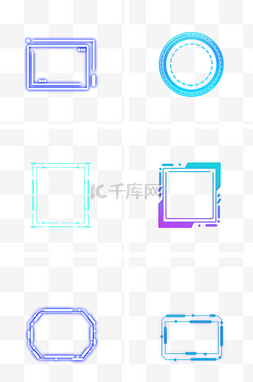 科技正方形边框图片_科技几何边框