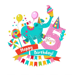 卡通生日蛋糕卡图片_祝贺你生日快乐。