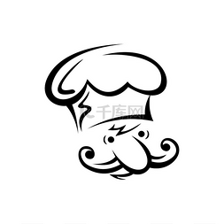 厨卫电器广告图片_有胡子的厨师厨师被隔绝。