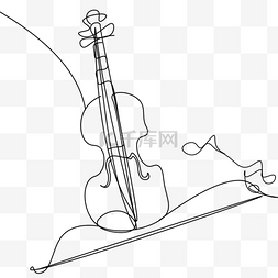 抽象线条画乐器小提琴