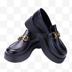 黑色厚底鞋乐福鞋
