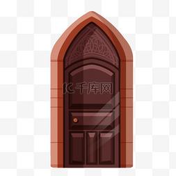 木质门图片_棕色木质复古中世纪欧洲风格大门