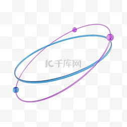 环形led图片_3DC4D立体紫色蓝色环形装饰