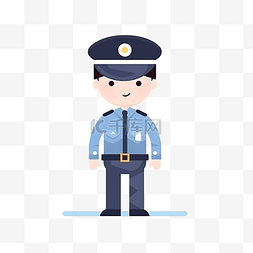 带口罩的警察图片_穿着制服的警察卡通图