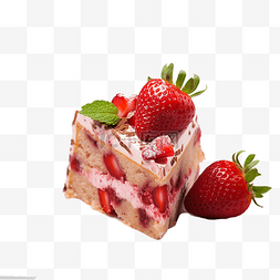 蛋糕简约图片_一块草莓蛋糕实物