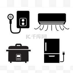 热水器图标图片_热水器，空调，水稻电饭煲图标