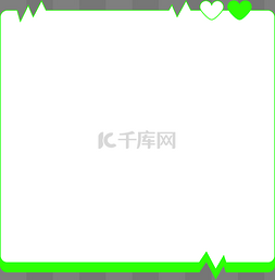 中国元素标题图片_七夕节绿色心电边框