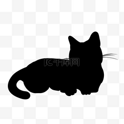 卡通猫咪黑白图片_可爱卡通小猫咪剪影