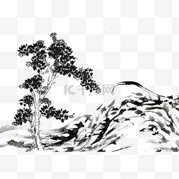 树枝树木树干图片_山中的树木水墨