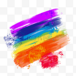 抽象彩虹颜料毛笔笔刷