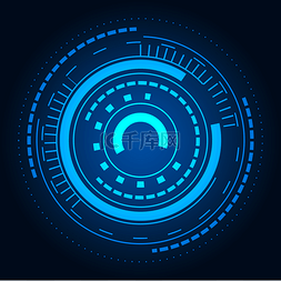 智能未来科技图片_现代科技圆环底纹蓝色