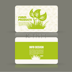 卡片集生态设计、有机食品店或带