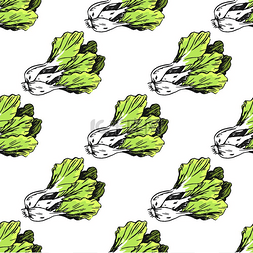 绿色健康图案图片_绿色生菜上的白色无尽纹理图形矢