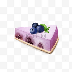 蓝莓巧克力蛋糕图片_水彩蓝莓巧克力蛋糕
