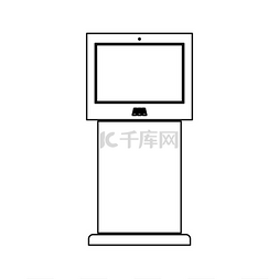 触摸屏图片_带有触摸屏黑色图标的终端支架。