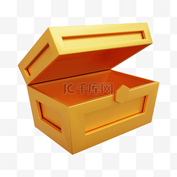 打开木箱图片_3DC4D立体黄金宝箱