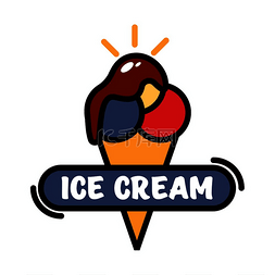 快餐冰淇淋甜点线性图标与五颜六