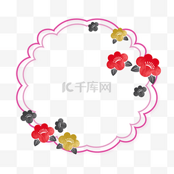 日本春季樱花花型边框