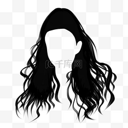 造型发型图片_黑色波浪长发女士发型