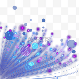 三维光纤蓝紫色光效线条