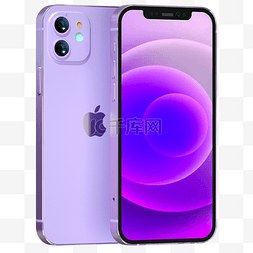 手机展示图片_紫色iphone12手机