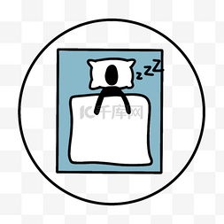 符号小人图片_睡觉的小人圆形卡通instagram图标