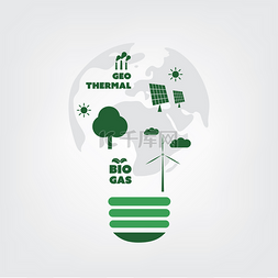 灯泡绿色图片_认为绿色-生态有利的想法，在灯