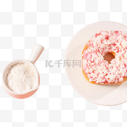 粉色甜甜圈图片_粉色甜甜圈早餐面粉