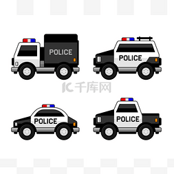 警察车套。经典的黑色和白色的颜