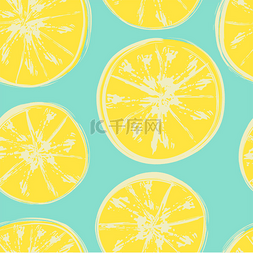 纸张矢量图图片_无缝模式与柑橘涂上水彩的画刷。