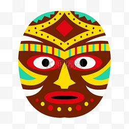 原始部落元素图片_非洲原始部落圆形盾牌面具