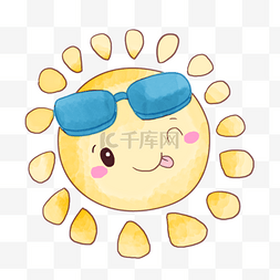 母亲节快乐图标图片_太阳眼镜黄色蓝色广告创意