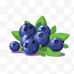 蓝莓水果卡通图片_卡通手绘水果蓝莓