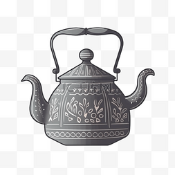 茶具插画图片_卡通手绘茶具茶壶