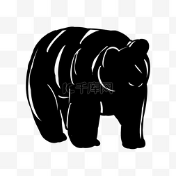 熊剪影图片_剪影黑色丛林棕熊