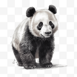 卡通手绘国宝大熊猫
