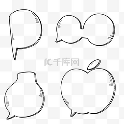 苹果眼镜气泡线条文本框