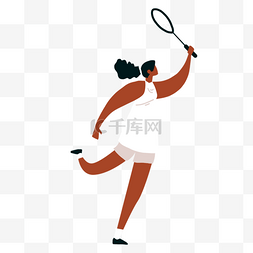 羽毛球运动白色运动服女孩