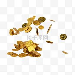富贵钱币黄金金融金币堆