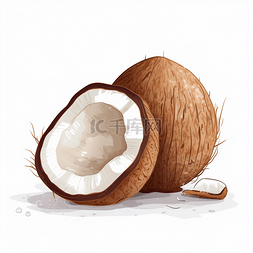 椰椰子图片_夏季质感椰子水果